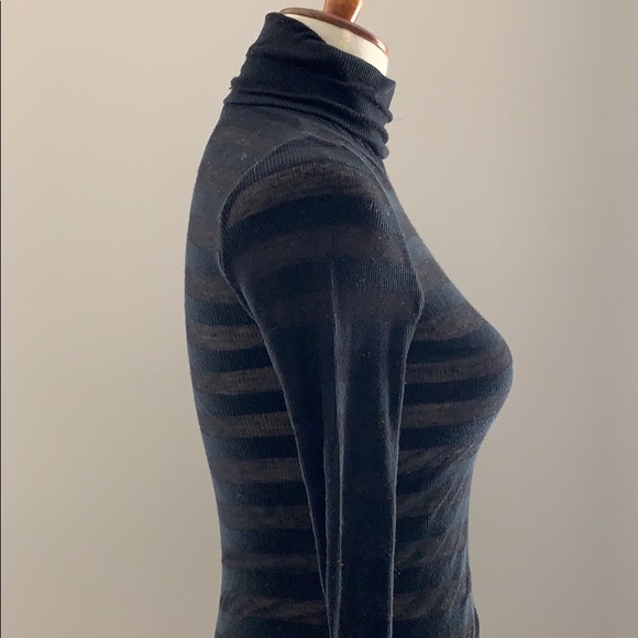 Theory Semi-sheer Striped Turtleneck - Picture 4 of 8